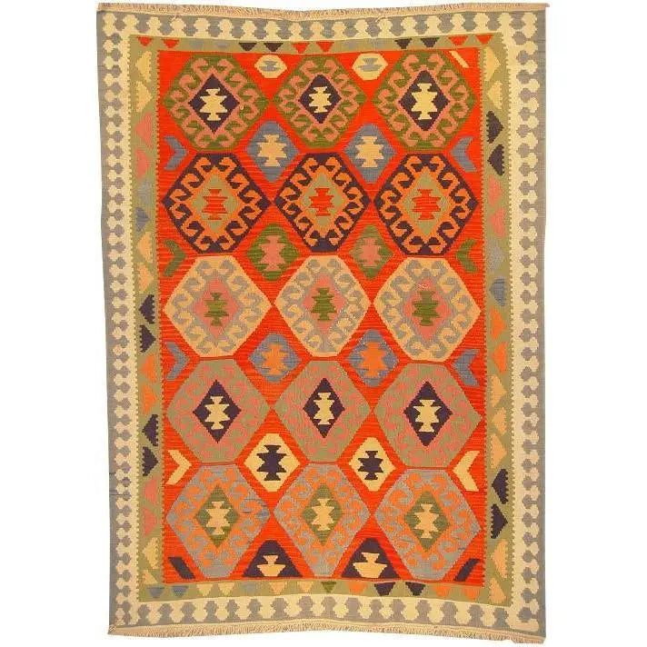One Of The Kind Ardabil Persian Kilim 8'6" x 6'0"